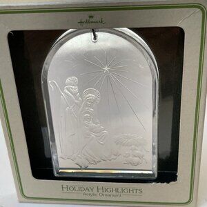 Holiday Highlights Nativity Hallmark Keepsake Acrylic Ornament Vintage